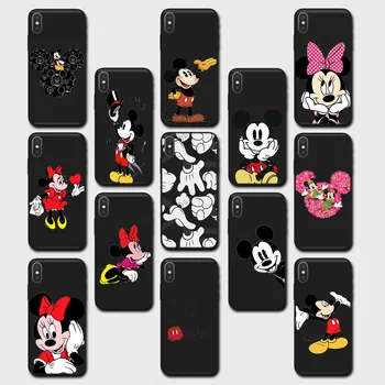 Mickey Mouse Black Hollow Out калъф за Huawei Mate 20 P20 P30 Lite P40 Honor 9X Pro мек корпус