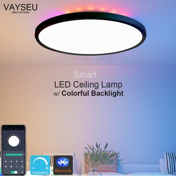  Wifi LED таванна лампа с цветна подсветка 30CM 12 инчов Bluetooth RGB CCT промяна димиране LED таван светлина