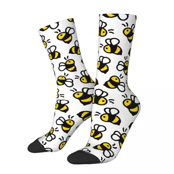 Casual Bee Cartoon Cute Sports Socks Polyester Crew Socks for Women Men