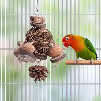 Практична птица дъвчете играчка висяща кука висящ домашен любимец папагал хапка играчка лесна инсталация зъби смилане птица играчка за домашна употреба