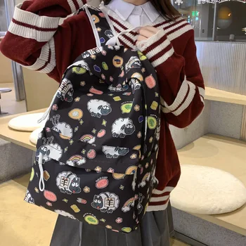 Модно момиче голям капацитет студент раница сладък ученичка найлон ученическа чанта водоустойчив животински модел книга пакет пътуване чанта