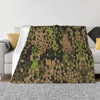 WW2 Камуфлажни одеяла Топло фланела Германия Arm военни камуфлаж хвърлят одеяло за легло диван покривка