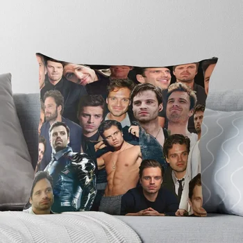 Sebastian Stan Collage Throw Pillow Bed калъфки за възглавници Луксозна възглавница Cover