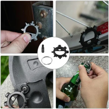 1Pcs EDC велосипеди ремонт инструмент открит преносими малки инструменти 12 функционална отвертка ключодържател отварачка за бутилки преносим
