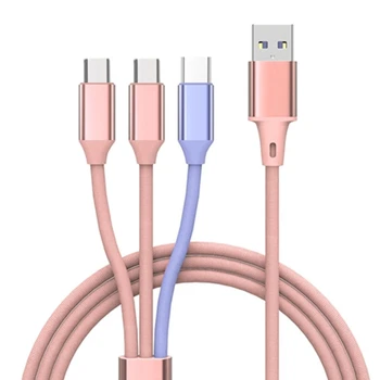 USB2.0 към Micro USB TypeC кабел за зареждане едновременно зареждане 3 устройства бързо
