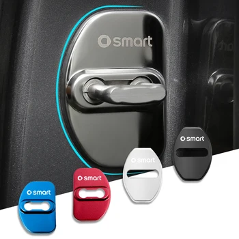 4Pcs Стикери за заключване на вратите на автомобила Автоматичен интерио аксесоар за Smart Fortwo 451 450 453 EQ Forfour Купе Кабрио
