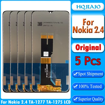 5pcs 6.5'' оригинален LCD за Nokia 2.4 LCD дисплей сензорен екран дигитайзер събрание TA-1277 A-1275 A-1270 LCD монтаж подмяна