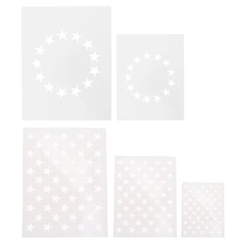5Pcs Шаблони за шаблони за шаблони за звезди на американското знаме Ден на независимостта DIY занаятчийски аксесоари