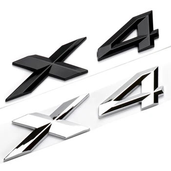 3D ABS черни хромирани букви за стикери за кола X4 BMW X4 F26 G02 2015 2016 2019 2020 2021 2022 Емблема на багажника Лого значка аксесоари