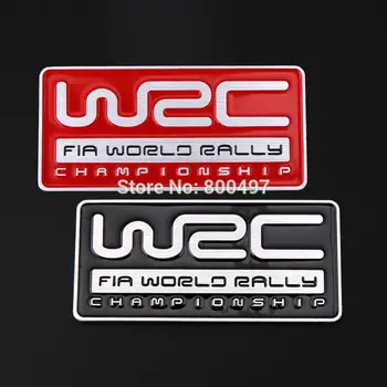 Най-новата 3D алуминиева сплав емблема за WRC FIA World Rally Championship Аксесоари за автомобили Лепило Лого на автомобила Значка за оформяне на автомобила