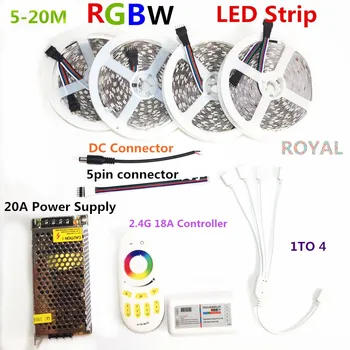 LED лента комплект DC12V RGB RGBW 5050 ip65 водоустойчива гъвкава LED светлина + RF дистанционно управление + комплект захранващ адаптер 20M 15M 10M 5M