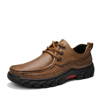 Нови висококачествени бизнес мъжки обувки 100% естествена кожа ежедневни обувки мода работни обувки крава кожа мокасини плюс размер 38-48
