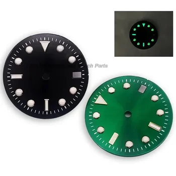 Черен зелен часовников циферблат с календар Зелен светлинен стерилен циферблат DIY мъжки часовник Face Fit NH35A NH36 движение за подводничар