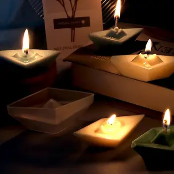 Сладка хартиена лодка Силиконови форми за свещи Ароматна мазилка Украшение Ароматна свещ Мухъл Начало Декор Занаяти Подаръци DIY молитвен кораб