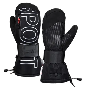 Зимни ски ръкавици Сензорен екран Топли ръкавици 3M Velvet Удебелени ръкавици Предпазител за китката Водоустойчиви спортни ръкавици за езда с предпазител