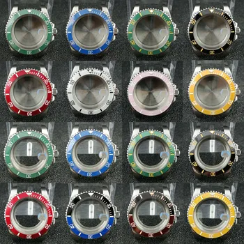 40mm подводничар случаи мъжки часовник керамични рамка неръждаема стомана сапфир стъкло годни NH35 NH36 набиране движение