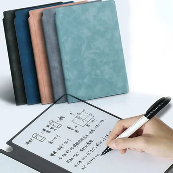 Плат стилен изтриване кожа седмичен офис бележка за многократна употреба преносим бяла дъска бележник планировчик писалка безплатно Rocketbook