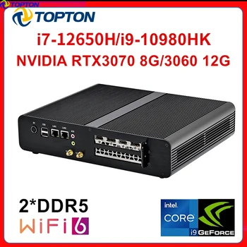 Topton Gaming PC Intel i7 12650H i9 10980HK Мини PC NVIDIA RTX 3070 8G 3060 12G DDR5 NVMe Windows 11 геймър компютър WiFi6