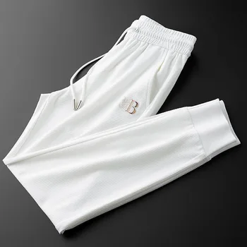 Европейски луксозни ежедневни панталони мъжки пролетни и есенни модни марки 2023 бродирани спортни панталони приятелски меки памучни панталони