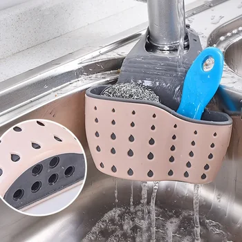 аксесоари Начало Висящи регулируеми кухненски сапун кошница гъба за съхранение рафт притежател чанта мивка канализация