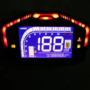 Мотоциклетен дисплей Цветен инструмент JM-400 Скоростомер + Тахометър + Измервател на нивото на маслото PEDAL скутер DASHBOARD