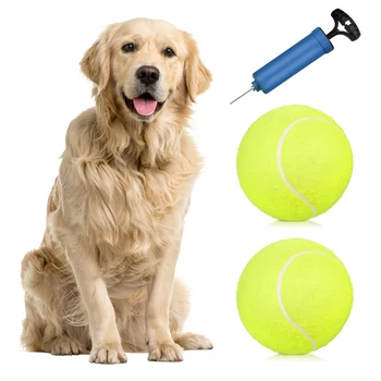 9.5in Big Giant Pet Dog Puppy Tennis Ball Thrower Chucker Launcher Play Toy Supplies Outdoor Sports with Natural Rubber