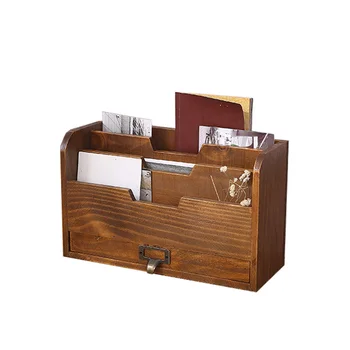 Многофункционален дървен домашен офис бюро хартия файл писмо пощенска кутия съхранение сортировач притежател настолен ключ писалка молив организатор