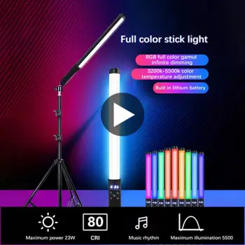 RGB светлина стик пръчка с статив стойка парти колоритен LED лампа запълване светлина ръчна светкавица Speedlight фотография осветление видео