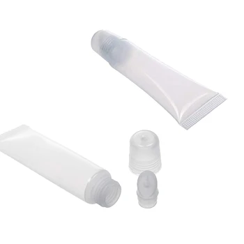 10Pcs Контейнери за балсам за устни 5ml Празни тръби за многократна употреба Пластмасови ясни козметични бутилки грим инструменти