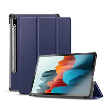 Калъф за таблет за Samsung Galaxy Tab S7 PU кожен тънък капак за Samsung Tab S6 Lite S7 Plus 2020 Автоматично събуждане за сън