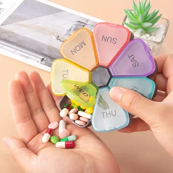 Medicine Pill Box Mini Round Portable Travel Storage Vitamin Box Sort Tablet Holder Organizer Container Small Pill Case