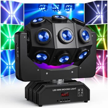 180W движеща се глава светлинен лъч WZYBUTA строб светлина LED RGBW топка етап светлина звук активиран DMX512 за клуб DJ дискотека танцово парти
