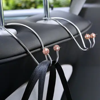 2Pcs Bling кола задната седалка съхранение куки универсална седалка облегалка чанти чадър Sundries организатори Авто интериорни аксесоари