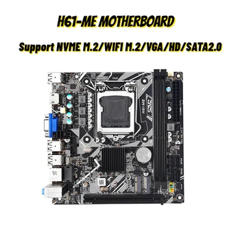 H61-ME дънна платка Mini ITX LGA 1155 Поддръжка NVME M.2/WIFI M.2/VGA/HD/SATA2.0 Интерфейс DDR3 памет 16GB PC MainBoard 100 Mbps