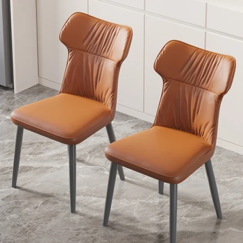 Модерни столове за хранене Леки луксозни кафенета Скандинавски кожени столове за свободното време Столове за хранене Хол Мебели за трапезария