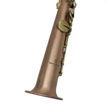 Japan S--901 месинг прав сопран саксофон саксофон bb b плосък духов инструмент естествена черупка ключ дърворезба модел