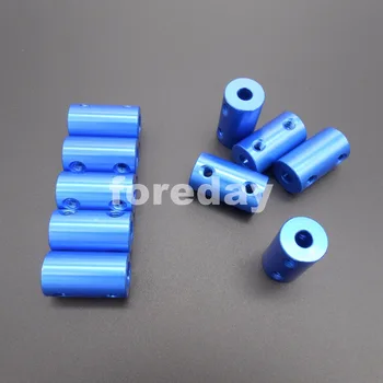 10PCS BLUE съединител алуминиева сплав L: 25mm Out-Dia: 14mm 6 до 6mm Съединител NEW *FD312X10