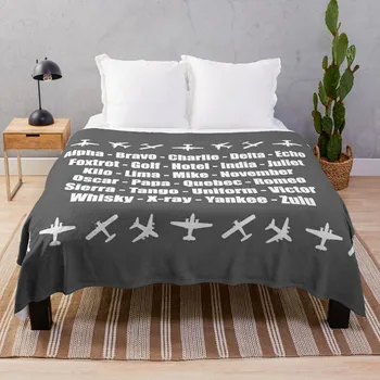 фонетична азбука бял самолет дизайн хвърлят одеяло луксозен дизайнер одеяло юрган одеяло