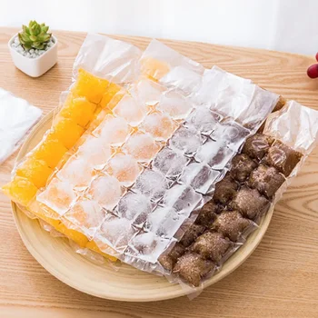 10pcs / пакет Еднократна лед куб мухъл самозапечатване лед куб чанти прозрачен по-бързо замразяване DIY лед вземане чанти кухненски приспособления