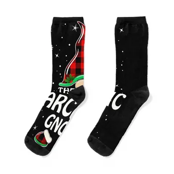 саркастичен гном биволско каре съвпадение семейство Коледа тениска чорапи Коледа потребителски чорапи Мъжки чорапи Дамски