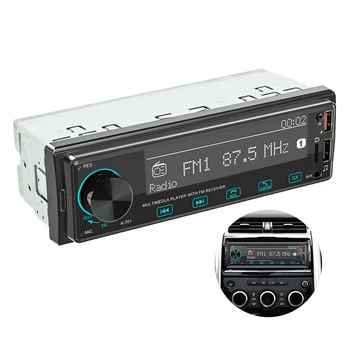 1DIN автомобилно радио 2.5 инчов сензорен екран Bluetooth-съвместим цифров MP3 плейър LCD дисплей стерео музикална позиция намиране на RGB светлина